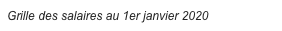 Grille des salaires au 1er janvier 2020