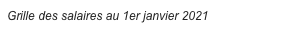 Grille des salaires au 1er janvier 2021